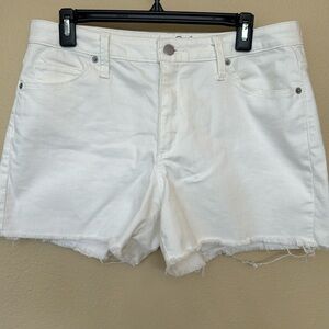 White denim shorts